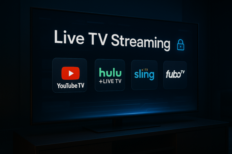 Legal Live TV streaming platform interface displayed on a modern smart TV in 2026.