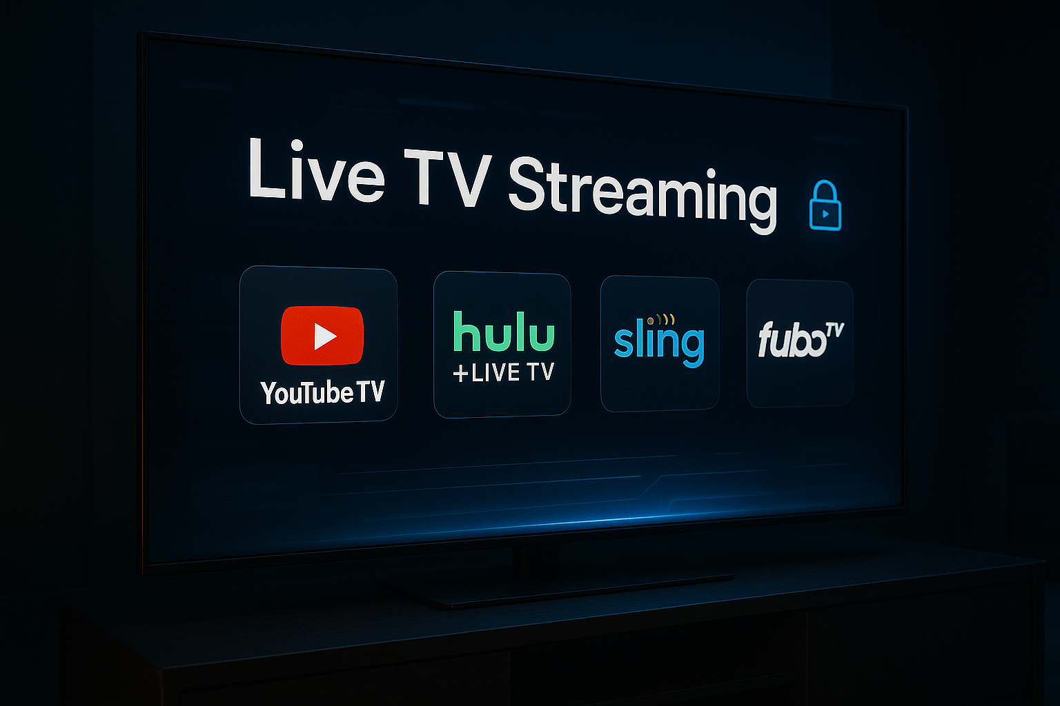 Legal Live TV streaming platform interface displayed on a modern smart TV in 2026.