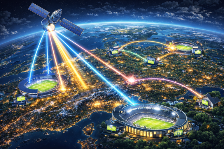 Live sports broadcasting across Europe via Astra 19.2°E.