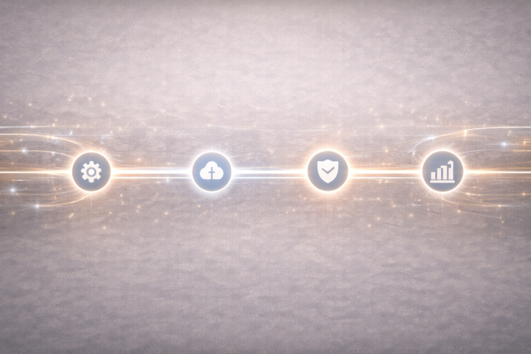 Professional illustration representing controlled and stable software updates