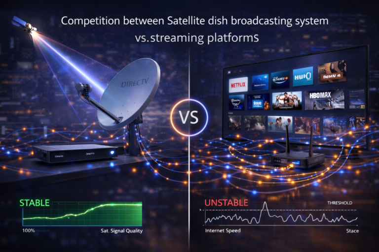 Comparison of satellite sports broadcast and streaming sports performance