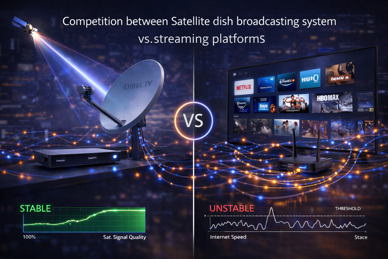 Comparison of satellite sports broadcast and streaming sports performance