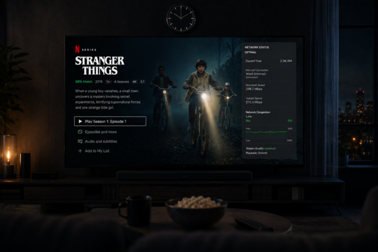 Netflix streaming quality improving after midnight because of lower network congestion
