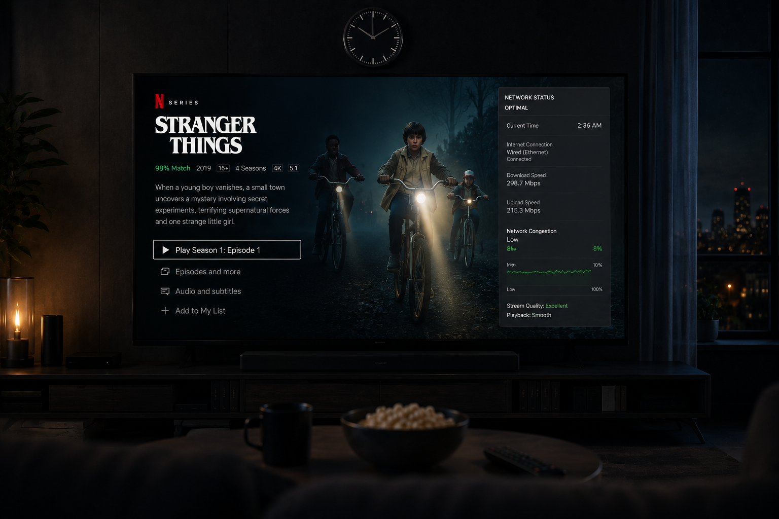 Netflix streaming quality improving after midnight because of lower network congestion
