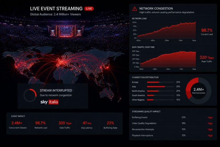 Sky Italia performance during big events with heavy network load